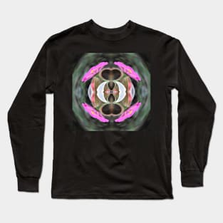 Zinnia Flower Kaleidoscope Pattern (Seamless) 9 Long Sleeve T-Shirt